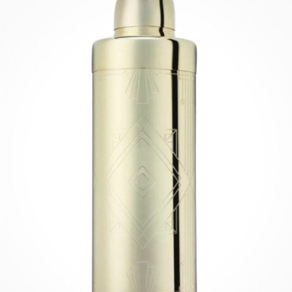 Viski Art Deco Gold Cocktail Shaker 24 oz Etched Stainless Steel NEW -Box Damage - Picture 4 of 9